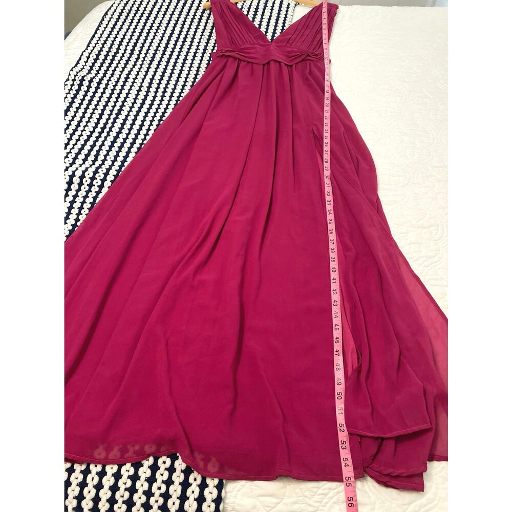 Lulu’s Womens Heavenly Hues Magenta Maxi Dress Deep V Evening Formal Prom XS - Picture 4 of 10